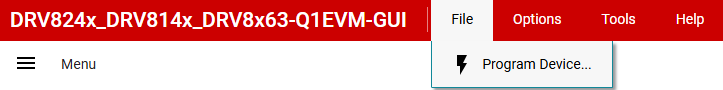 DRV8243S-Q1EVM, DRV8243H-Q1EVM, DRV8244S-Q1EVM, DRV8244H-Q1EVM, DRV8245S-Q1EVM 更新固件 DRV8243S-Q1EVM, DRV8243H-Q1EVM, DRV8244S-Q1EVM, DRV8244H-Q1EVM, DRV8245S-Q1EVM 更新固件
