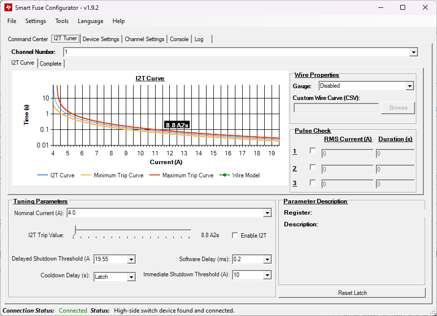 TPS2HCS10-Q1 I2T 曲線調(diào)諧器
