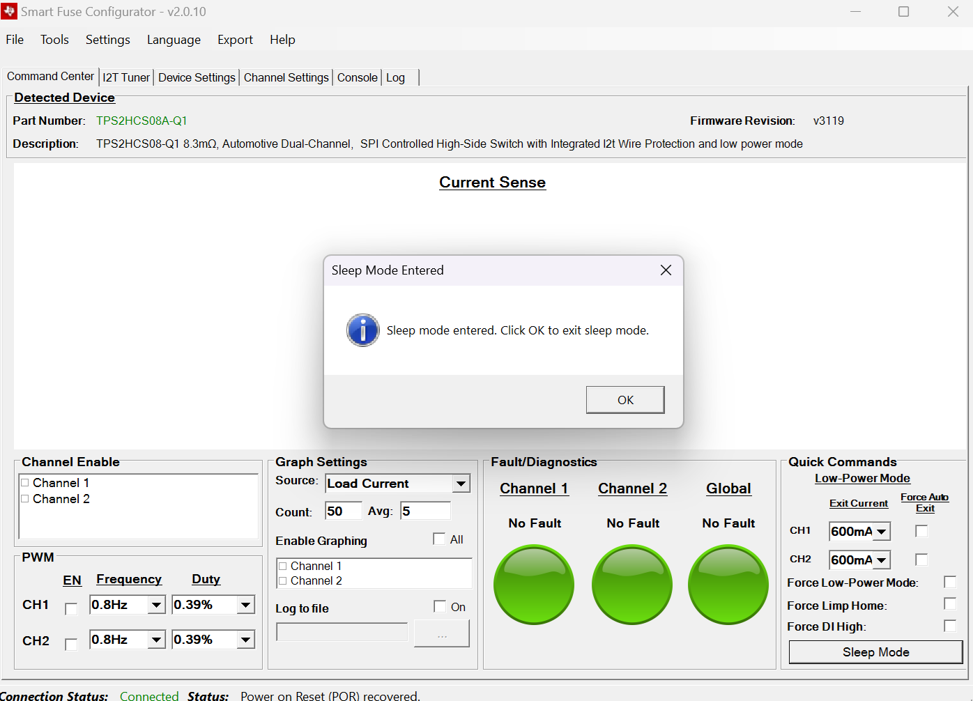 TPS2HCS10-Q1 進(jìn)入睡眠模式