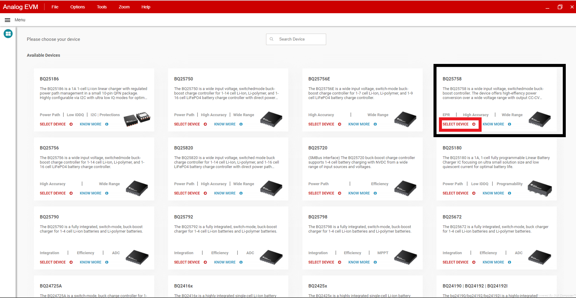 BQ25758EVM, BQ25758AEVM