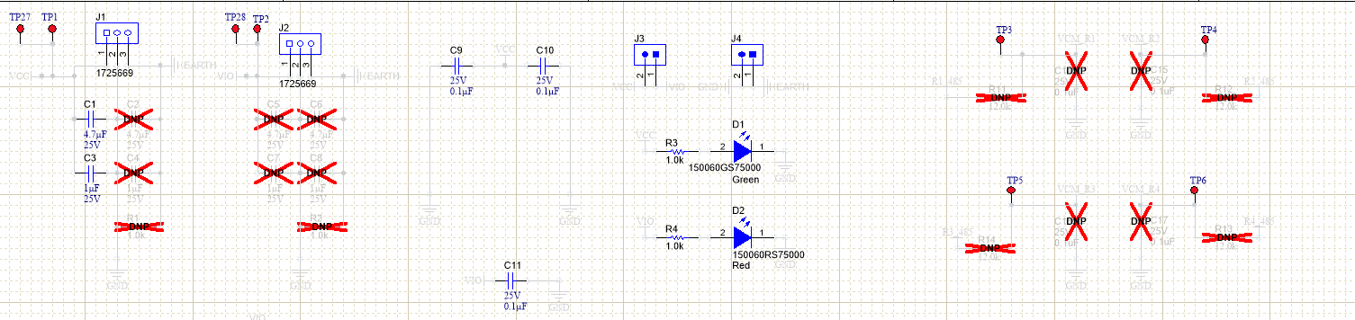 THVD4411EVM 電源原理圖 THVD4411EVM — 顯示默認(rèn)配置
