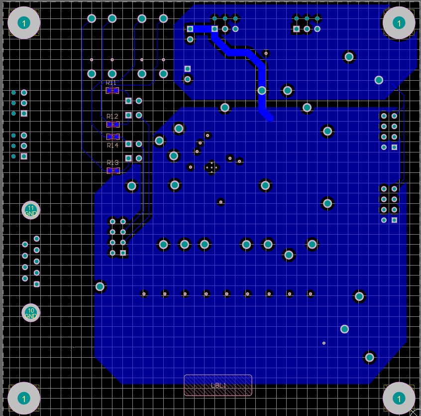 THVD4411EVM PCB 布局的底層 — THVD4411EVM
