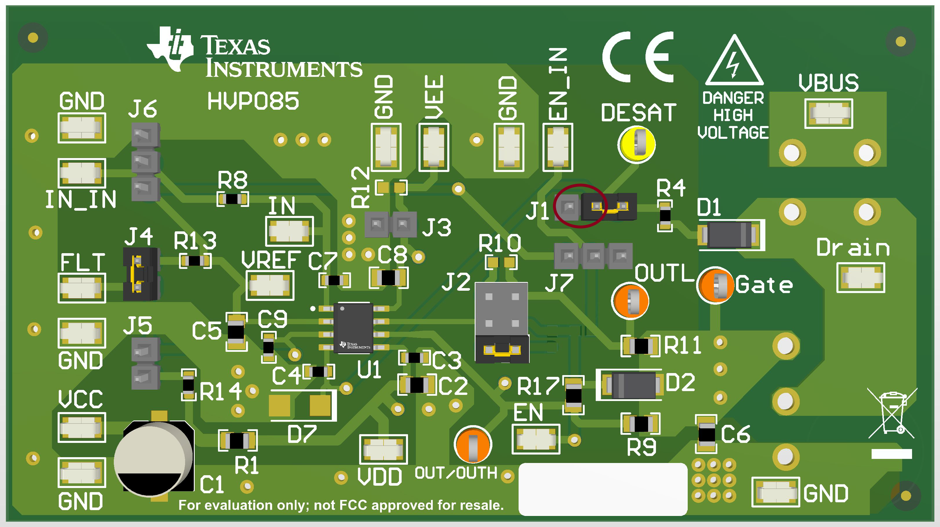 UCC57108EVM UCC57108EVM 調(diào)整跳線 J1 以使 DESAT
                    接地