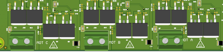 DRV8161EVM 電機相位連接器（J26、J28、J30）