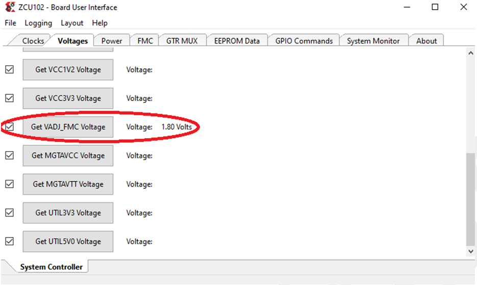 AFE7920 VADJ_FMC
                            電壓