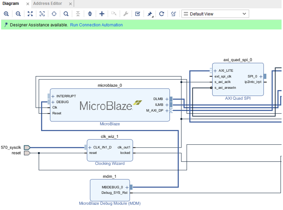 AFE7920 “ext_spi_clk”在“AXI QUAD SPI”中顯示“No Connection”