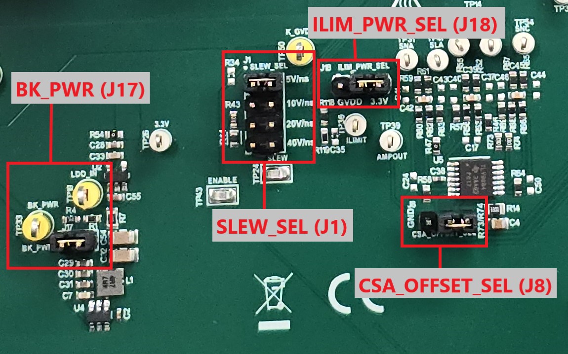 DRV7308EVM DRV7308EVM 跳線(xiàn)硬件配置
