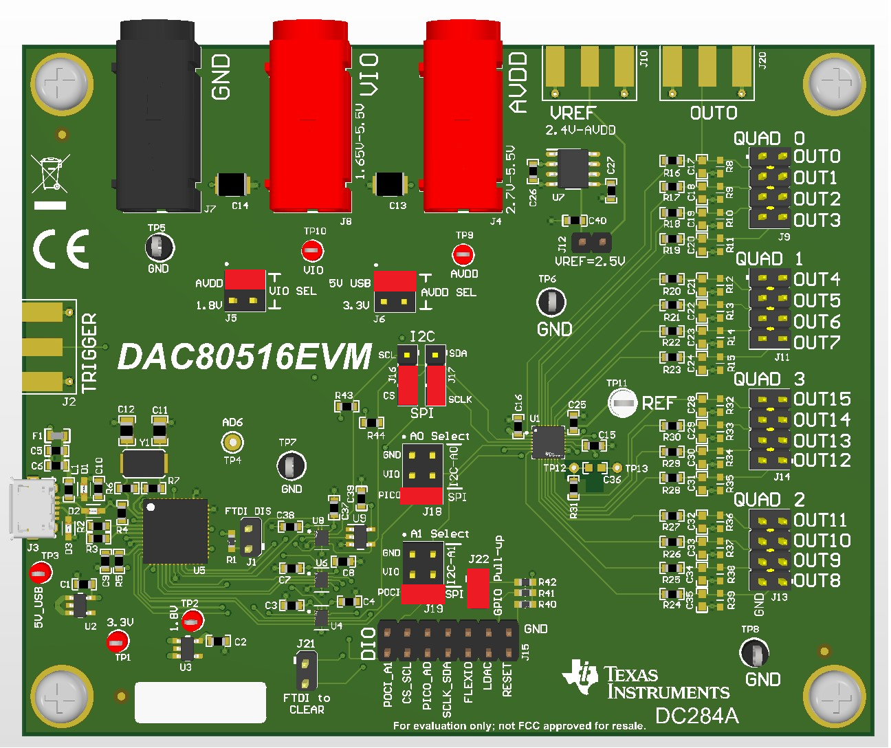 DAC80516EVM DAC80516EVM 默認(rèn)跳線設(shè)置
