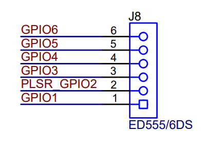 BQ41Z50EVM 評(píng)估板 GPIO 連接器 (J8)