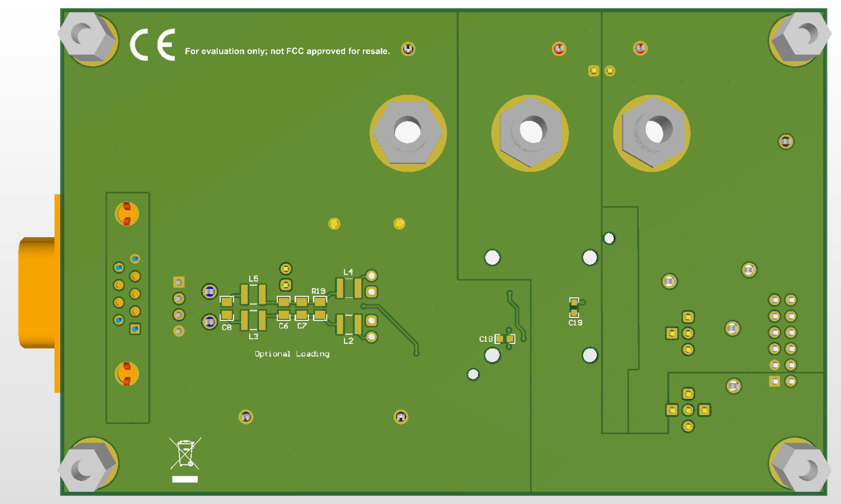 TCAN-SOIC8-EVM EVM 布局（底視圖）