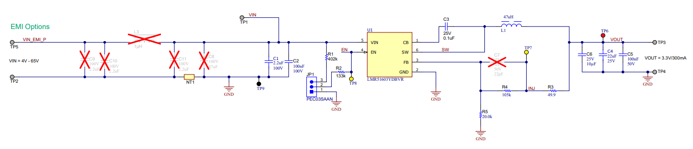 LMR51603EVM LMR51603 同步降壓穩(wěn)壓器簡化原理圖