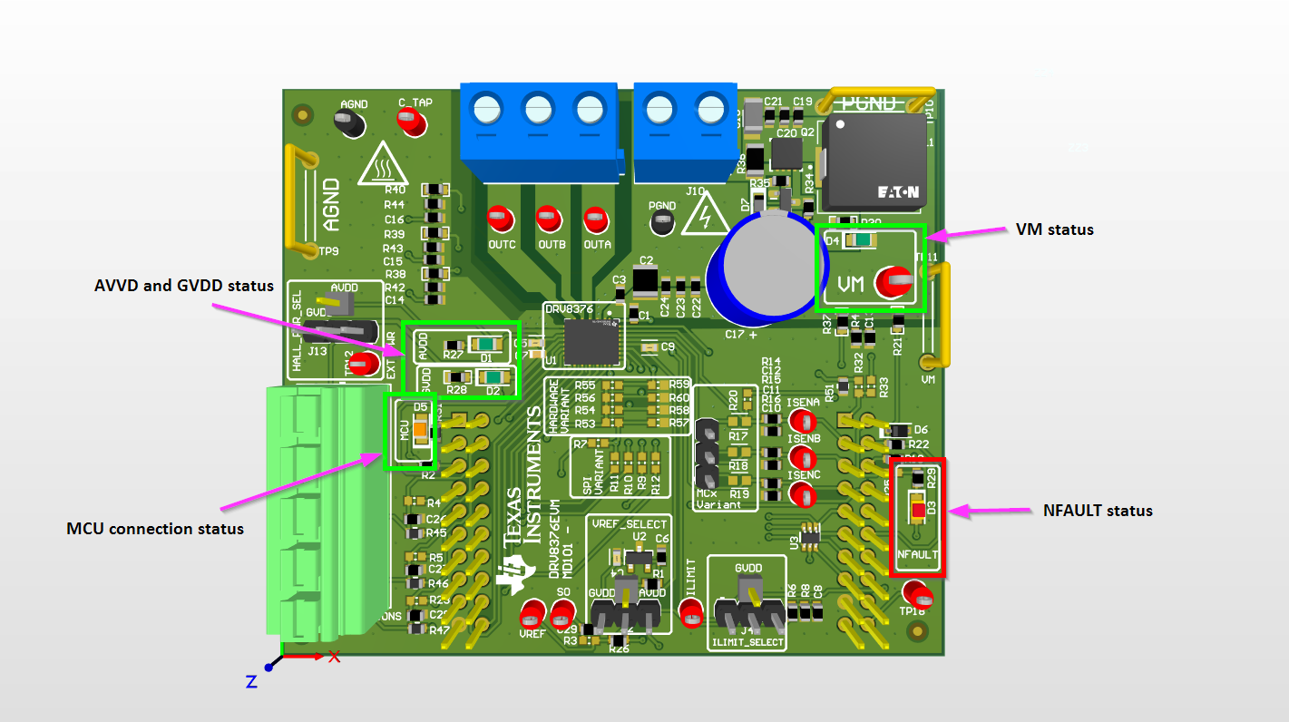 DRV8376EVM DRV8376EVM LED 指示燈