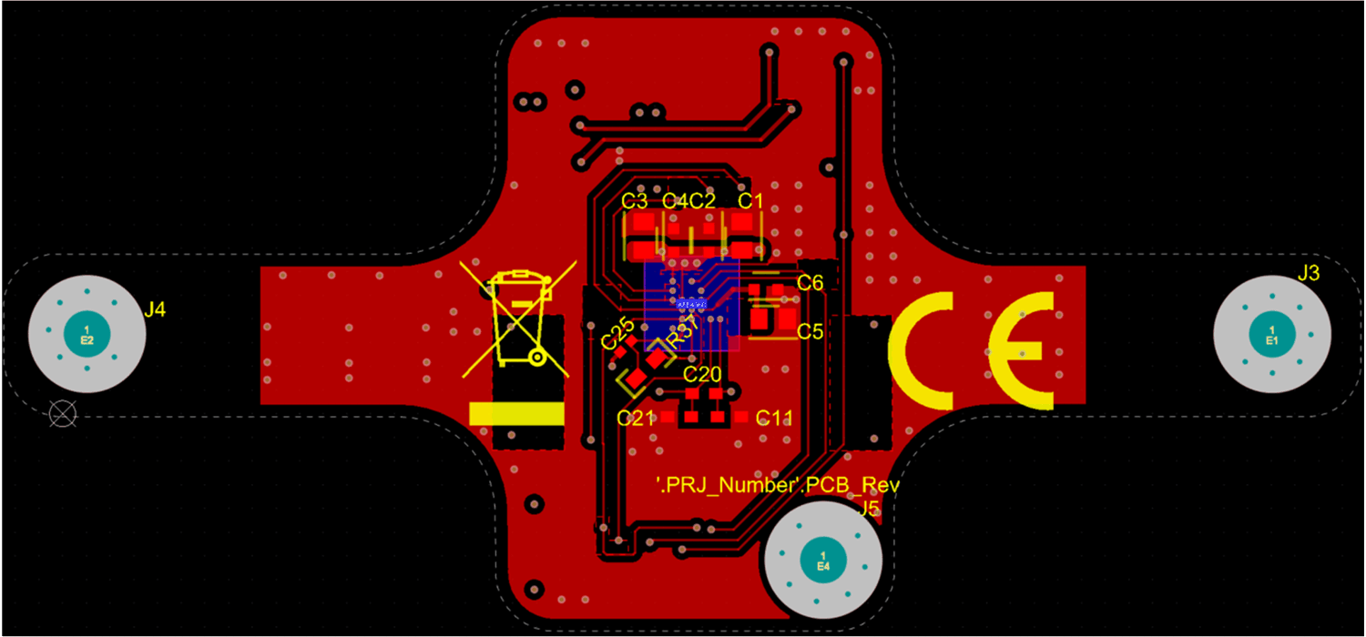 TIDA-010270 傳感器板頂層的布局