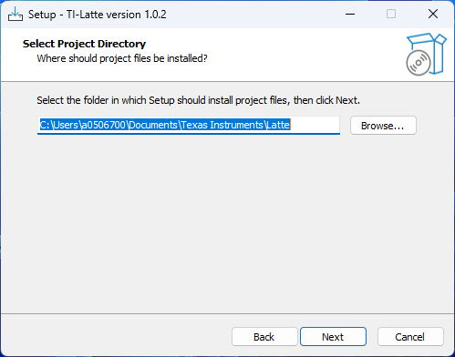 LIGHTSOURCE01EVM 選擇工程目錄