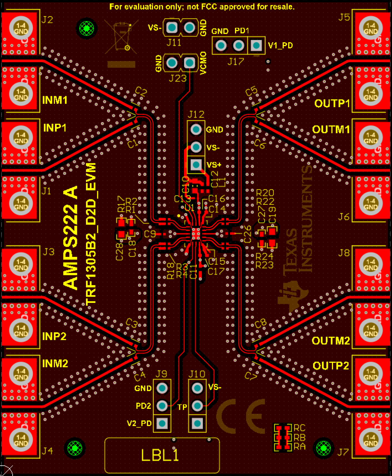 TRF1305A2-D2D-EVM, TRF1305B2-D2D-EVM, TRF1305C2-D2D-EVM 頂層