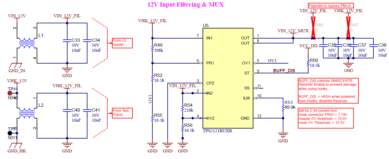 UCC2189X5YQEVM-096 初級側(cè)輸入濾波和多路復(fù)用器