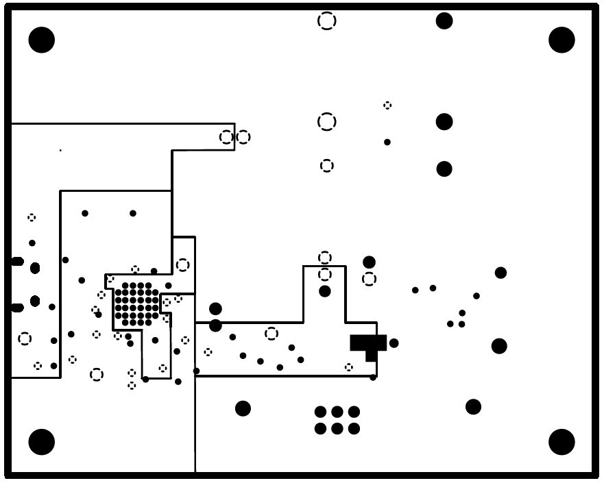 DAC121S101SEPEVM DAC121S101SEPEVM PCB 中層 2 布局（電源平面）