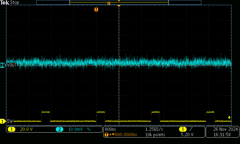 TPS7H4011QEVM-CVAL 輸出電壓紋波