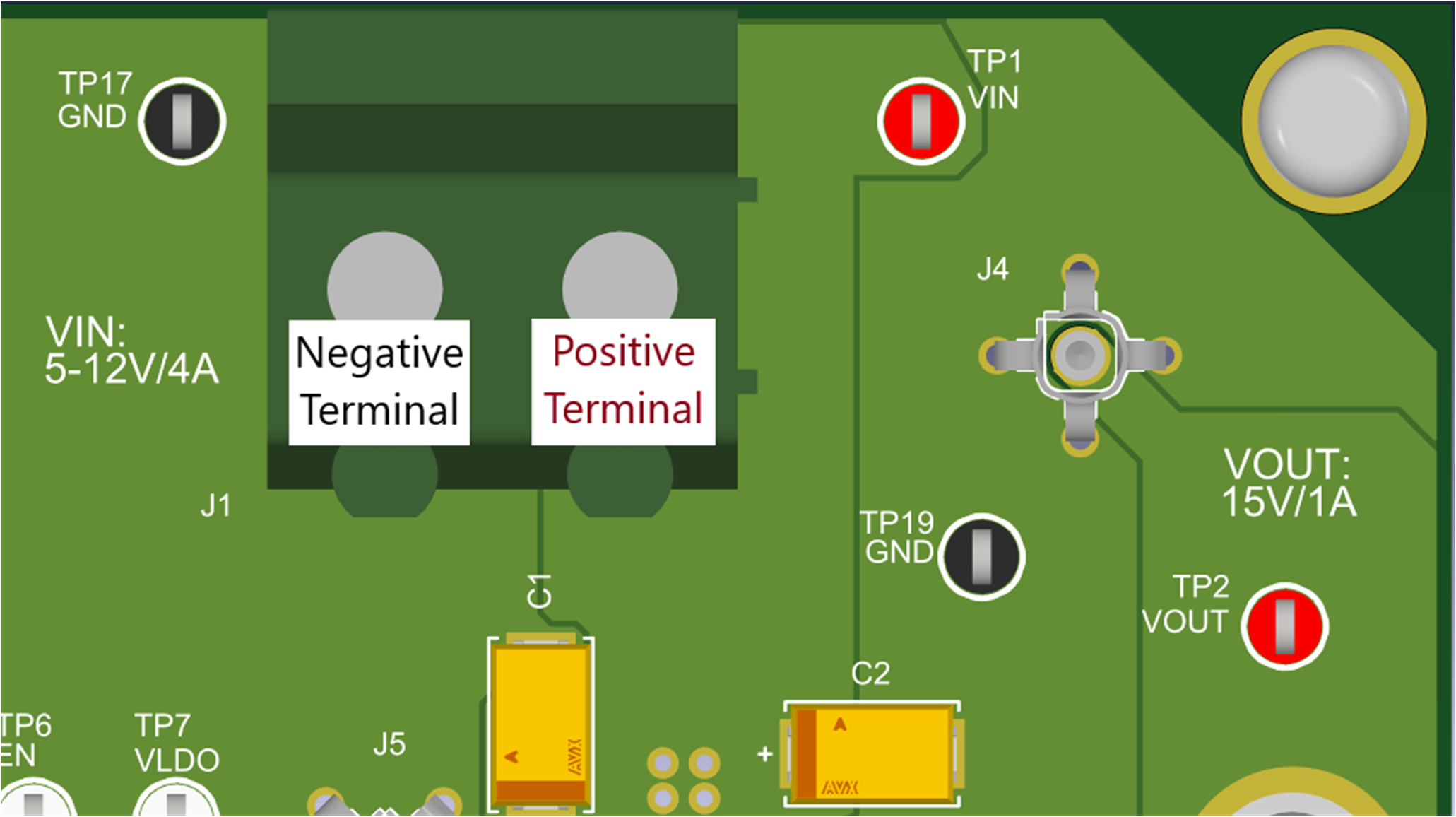 TPS7H5020EVM J1 輸入端子