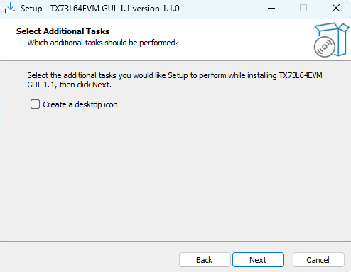 TX73L64EVM TX73L64EVM GUI 安裝（安裝就緒）