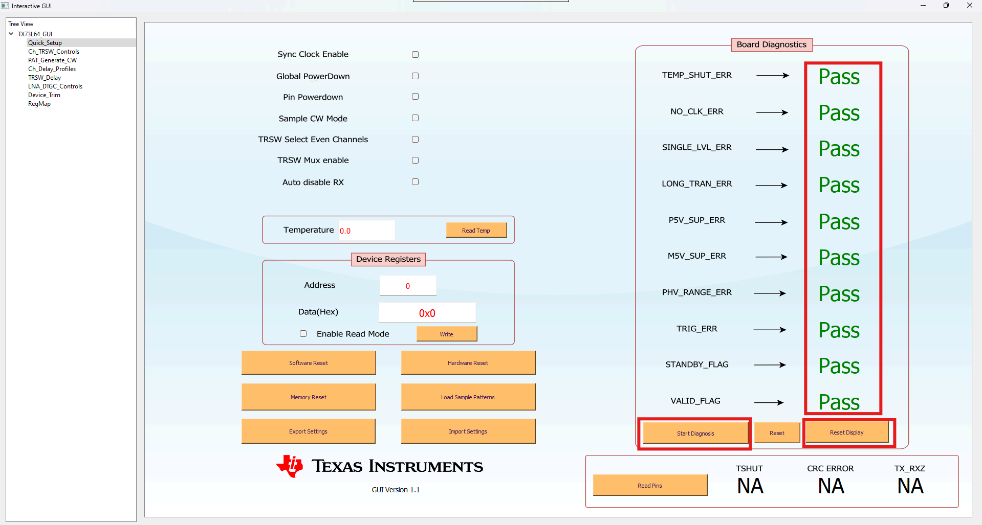 TX73L64EVM 檢查錯(cuò)誤標(biāo)志