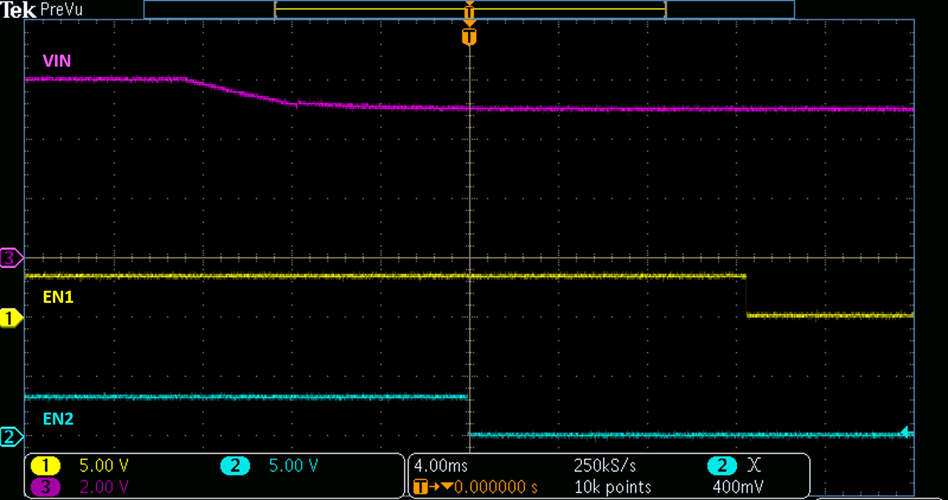 TPS7H3014EVM VIN 下降，啟動定序下電