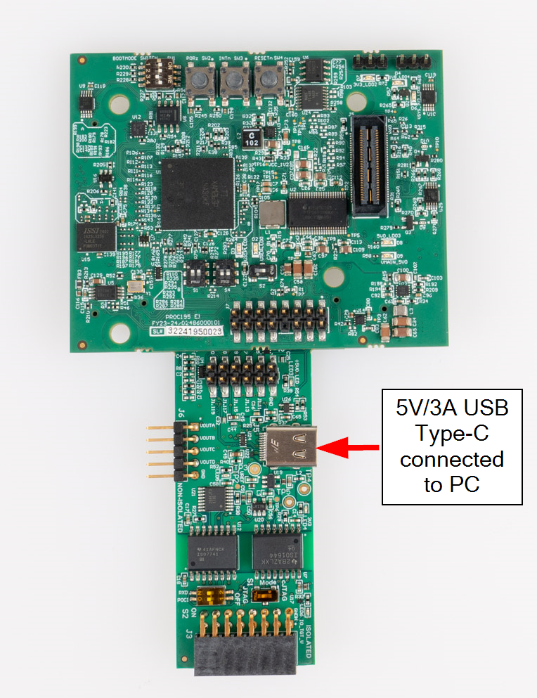 AM261-SOM-EVM 采用 XDS110ISO-EVM 的 AM261-SOM-EVM 獨立配置
