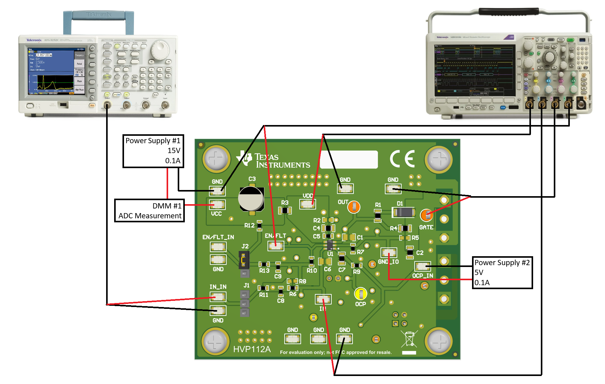 UCC57142EVM 工作臺設(shè)置圖