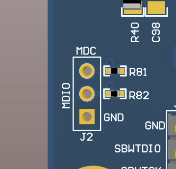 DP83TC815EVM-MC MDC/MDIO 連接