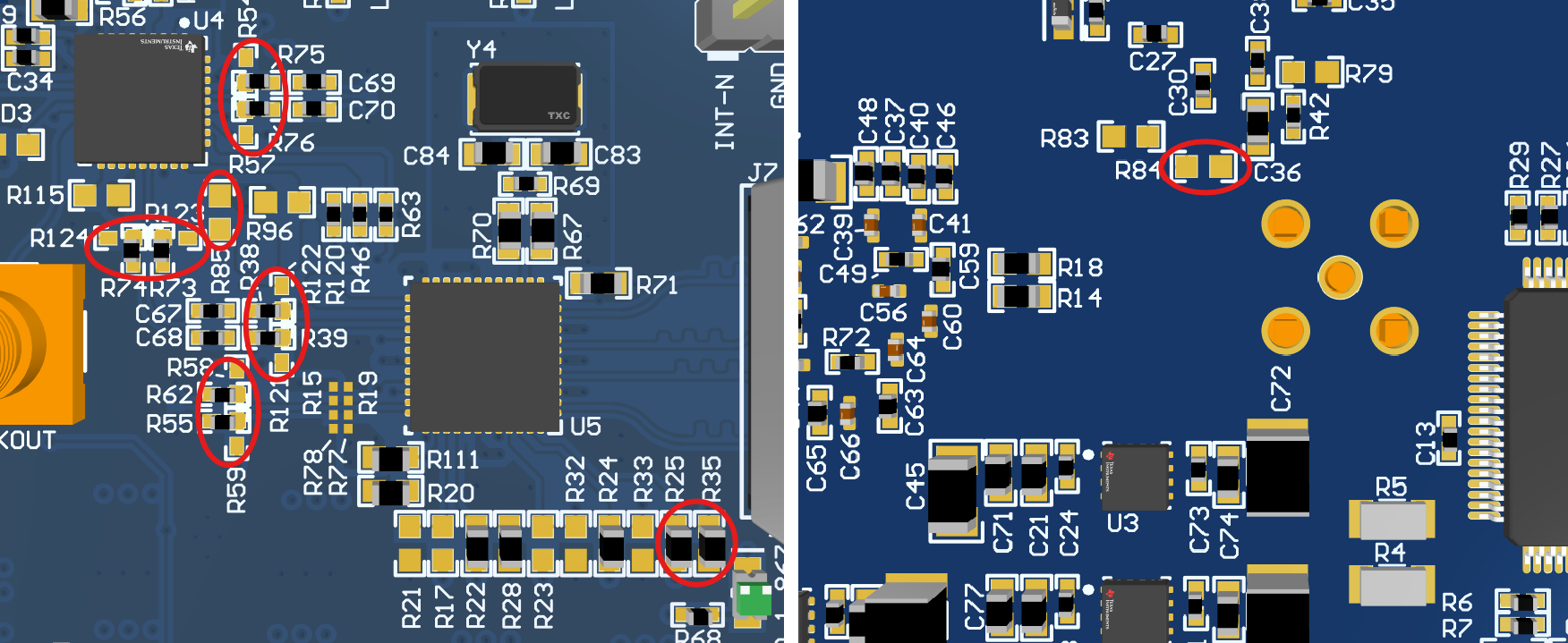 DP83TC815EVM-MC SGMII 電阻器選項