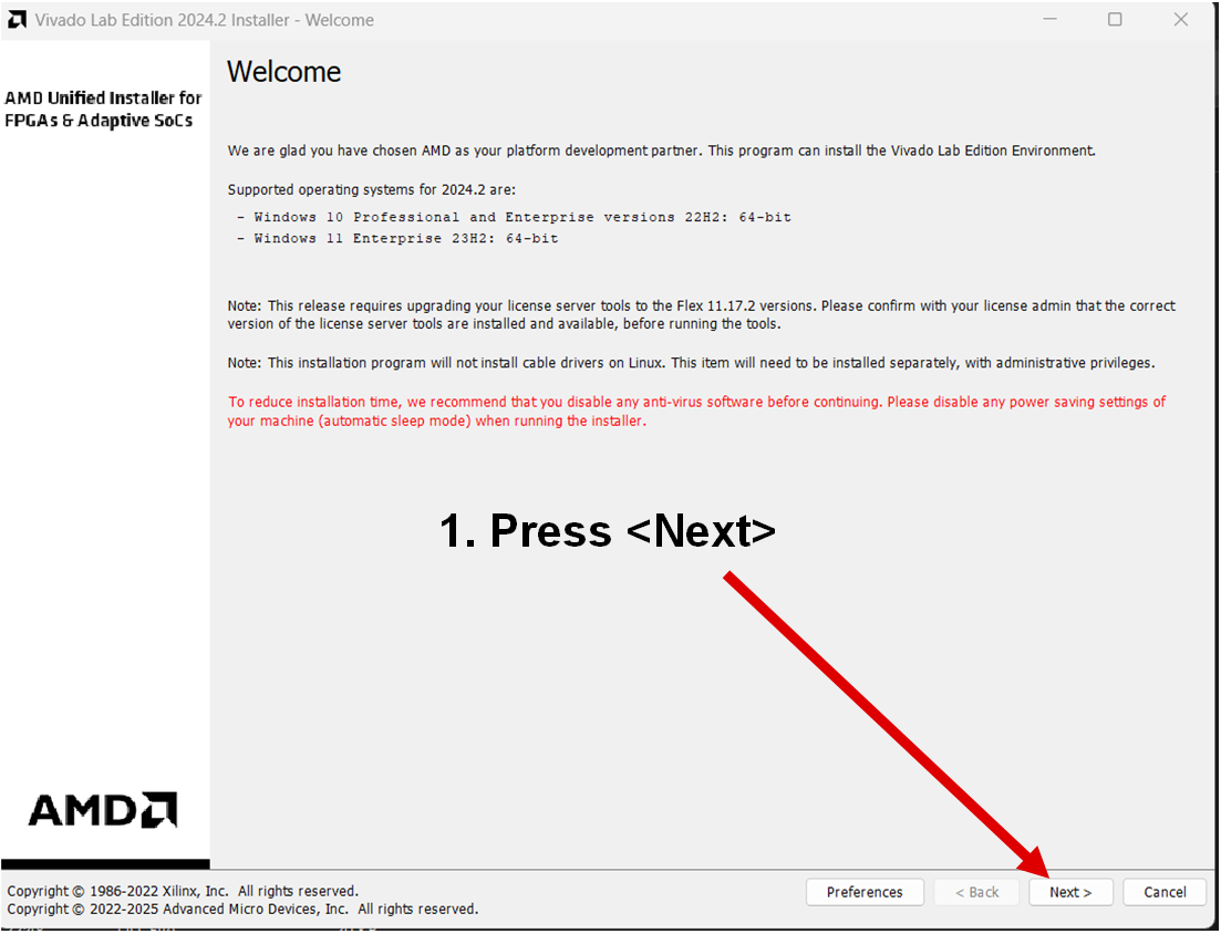 DAC39RF20EVM 安裝 Vivado Lab Tools