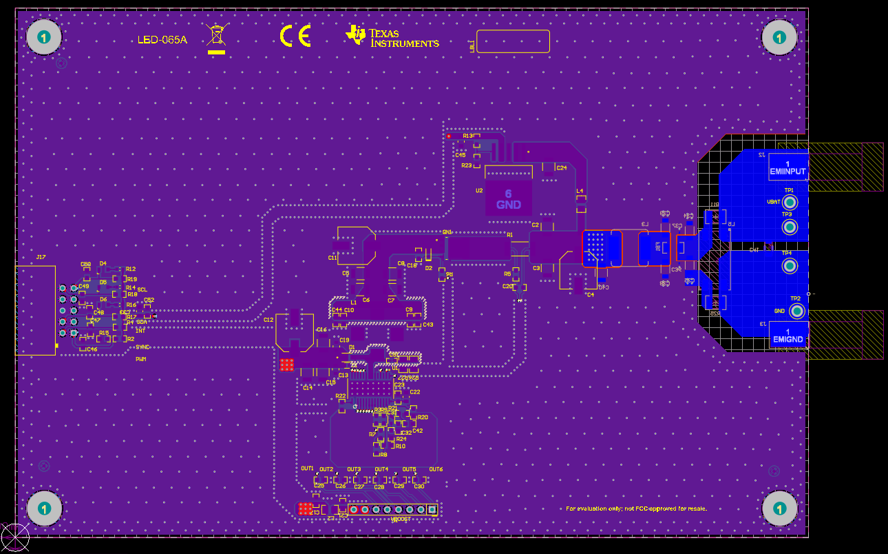 LP8870Q1EVM LP8870Q1EVM 布局 - 底層