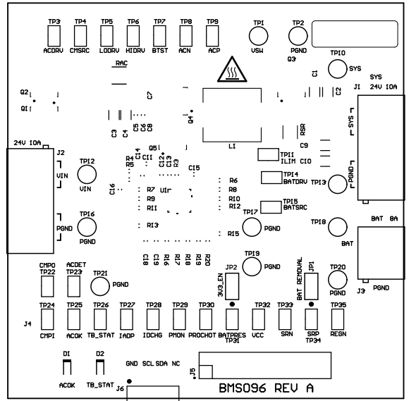 BQ24810EVM 頂層裝配圖