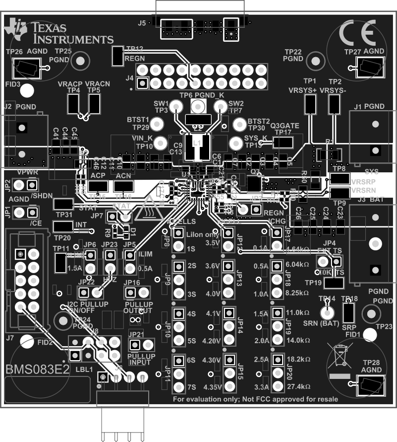 BQ25692EVM, BQ25692-Q1EVM BMS083E-2 頂部絲印