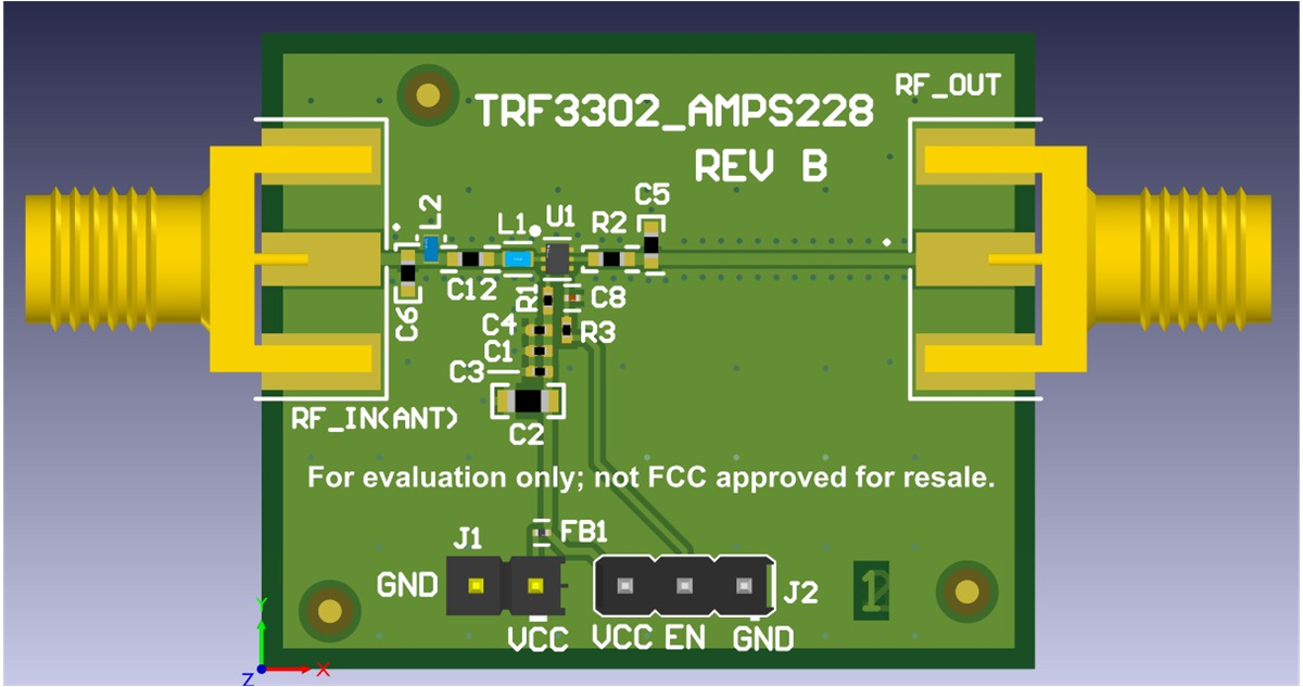 TRF3302EVM TRF3302EVM 俯視圖
