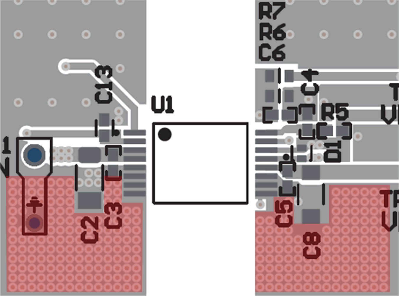 UCC35131EVM-118 散熱過孔