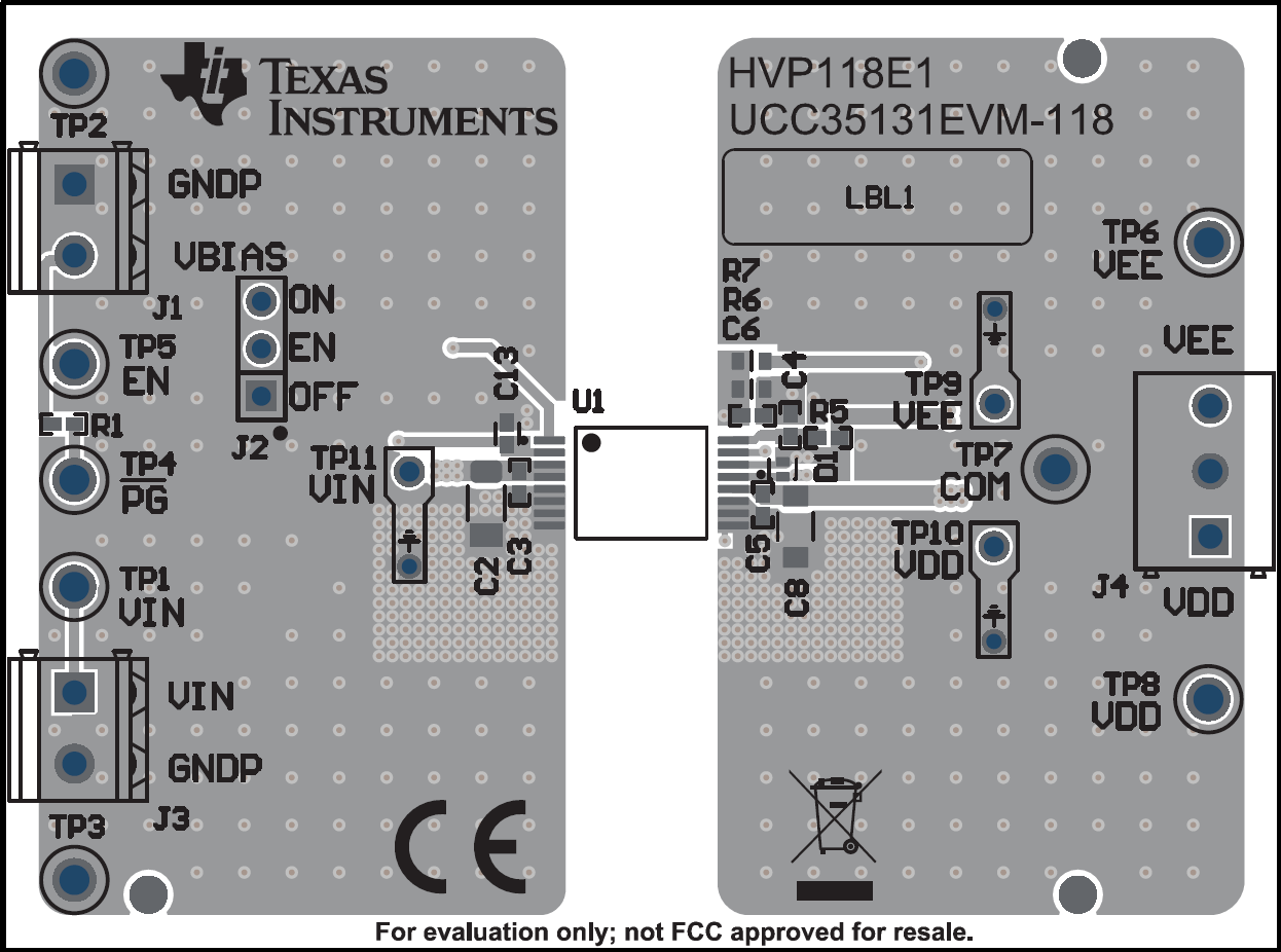 UCC35131EVM-118 PCB 頂層，組裝