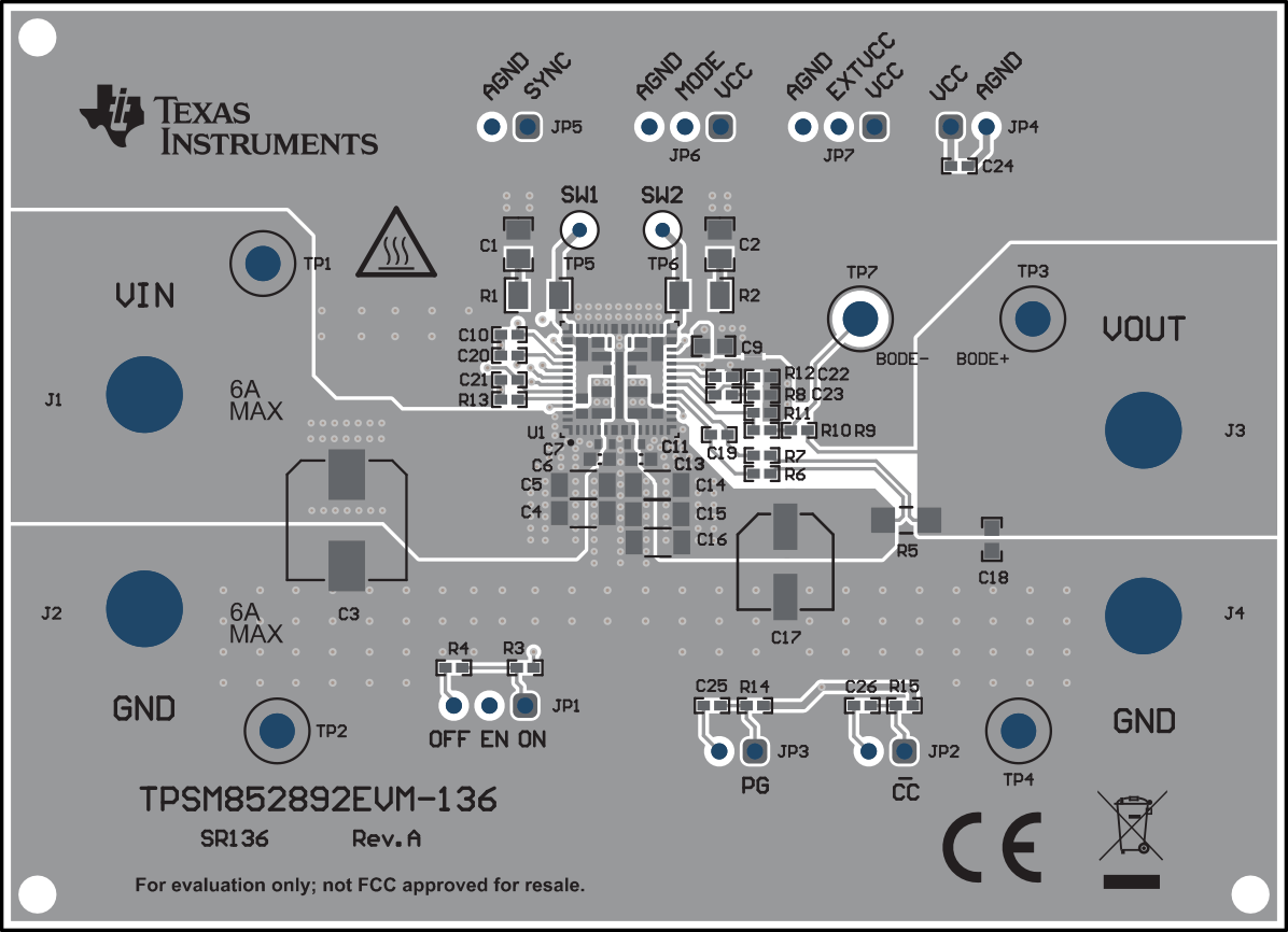 TPSM852892EVM TPSM852892EVM 頂面布局