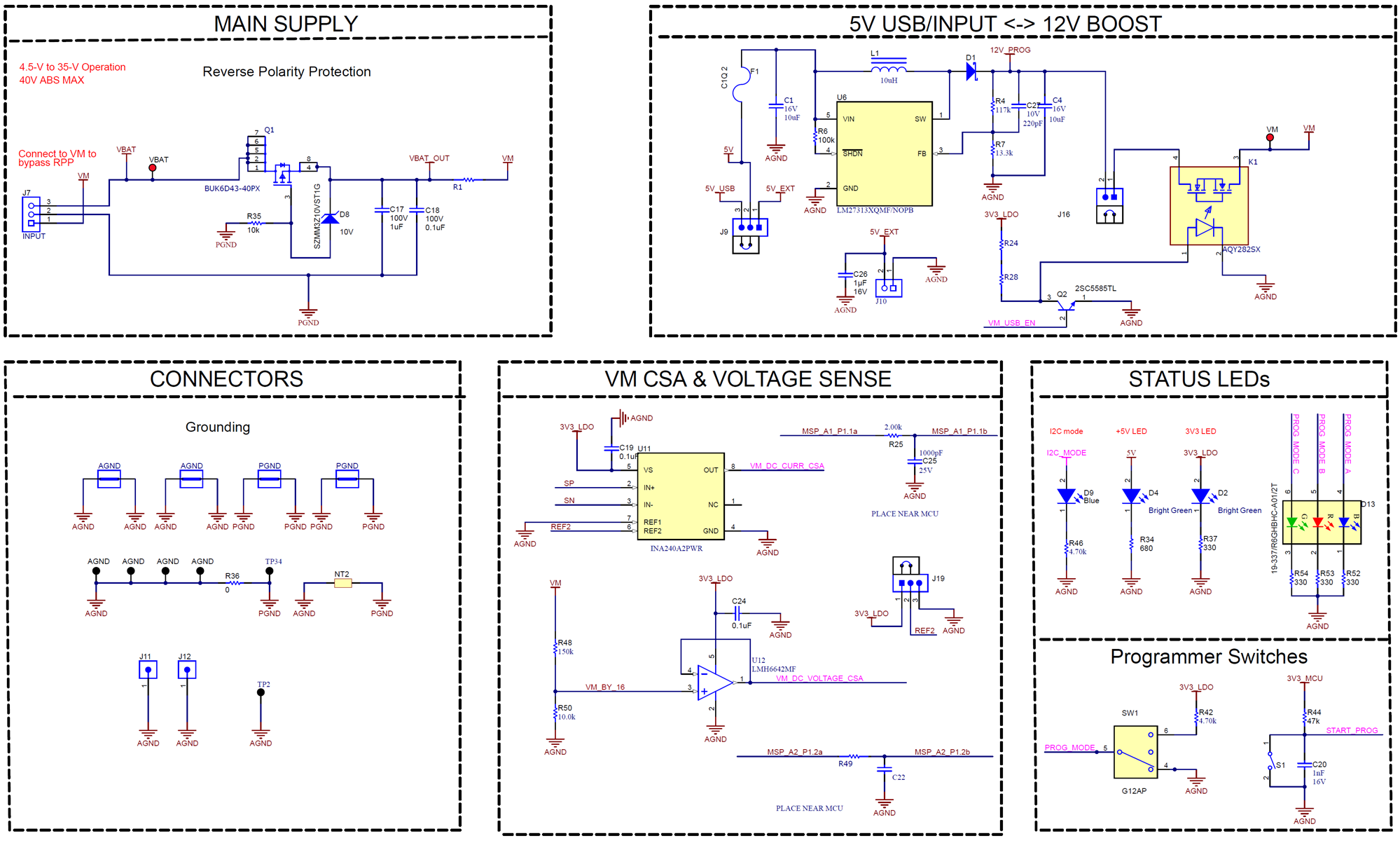 MC121EVM MC121EVM 原理圖 — 電源、升壓轉(zhuǎn)換器、電流和電壓檢測(cè)