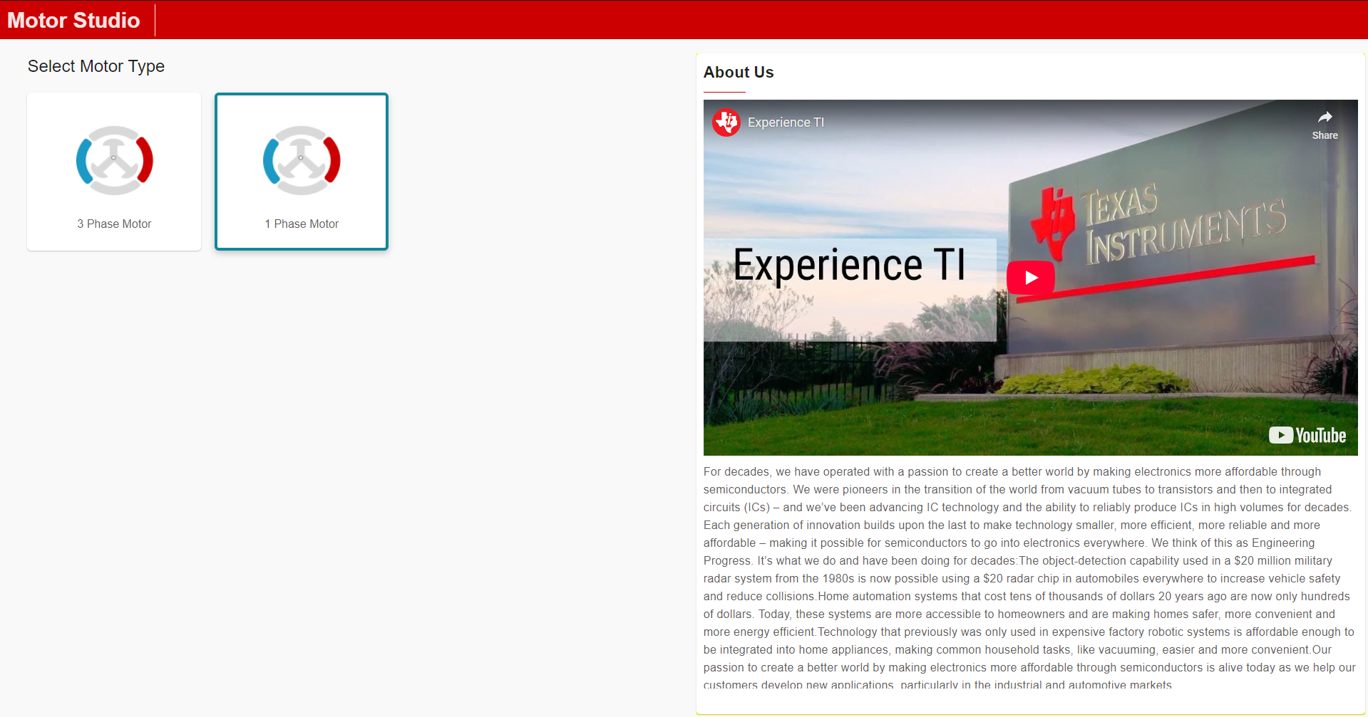 MC121EVM MOTORSTUDIO 單相電機(jī) GUI