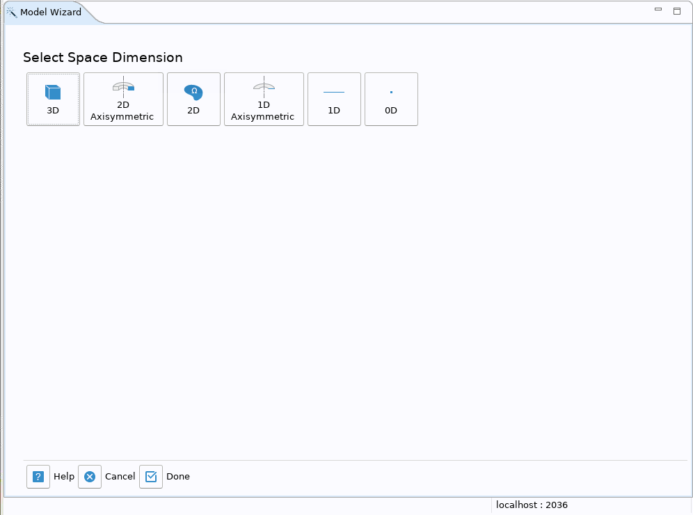  COMSOL 中的所有空間維度