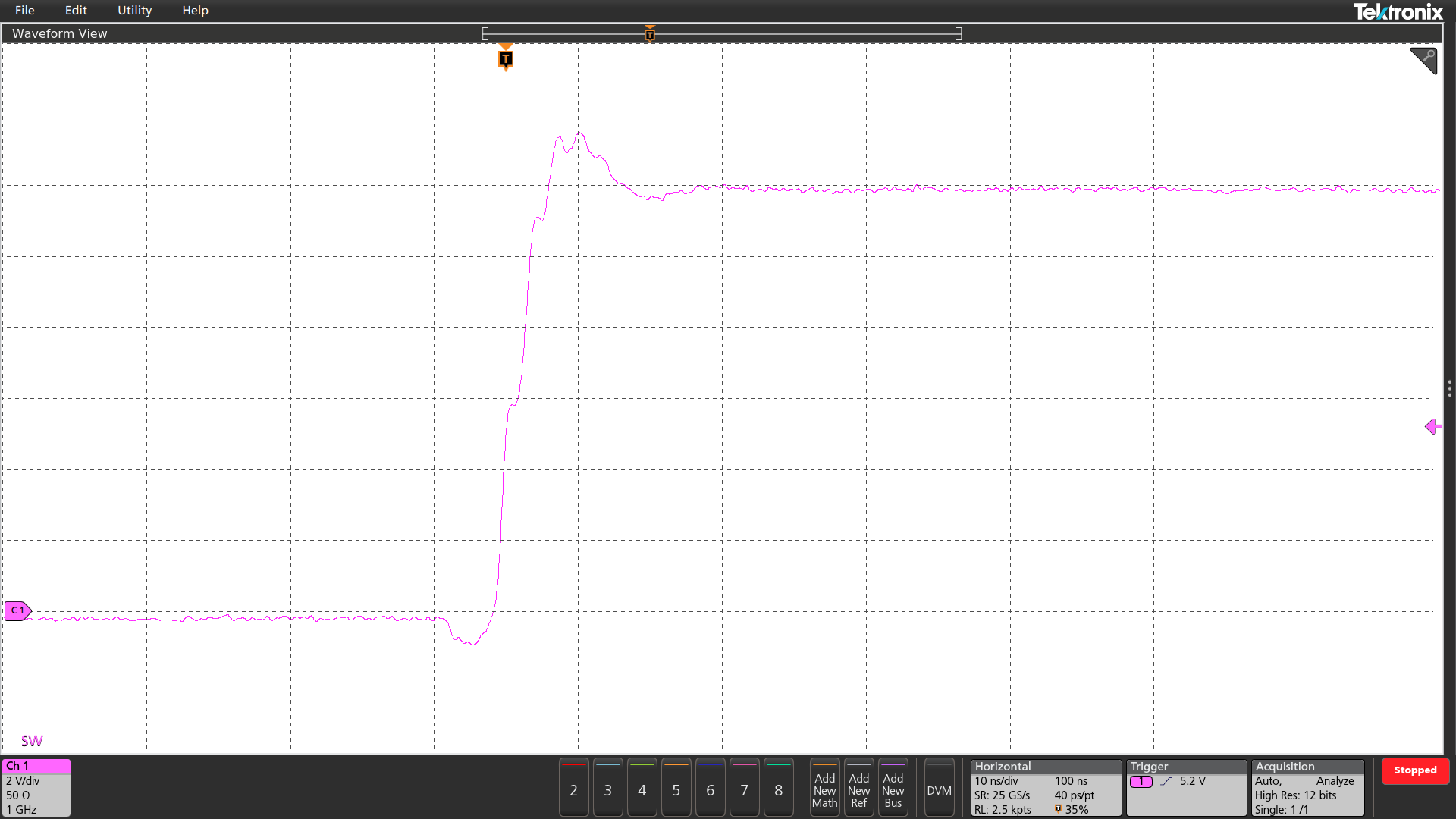  TPSM33620-Q1 帶緩沖器的開(kāi)關(guān)節(jié)點(diǎn)上升沿紋波