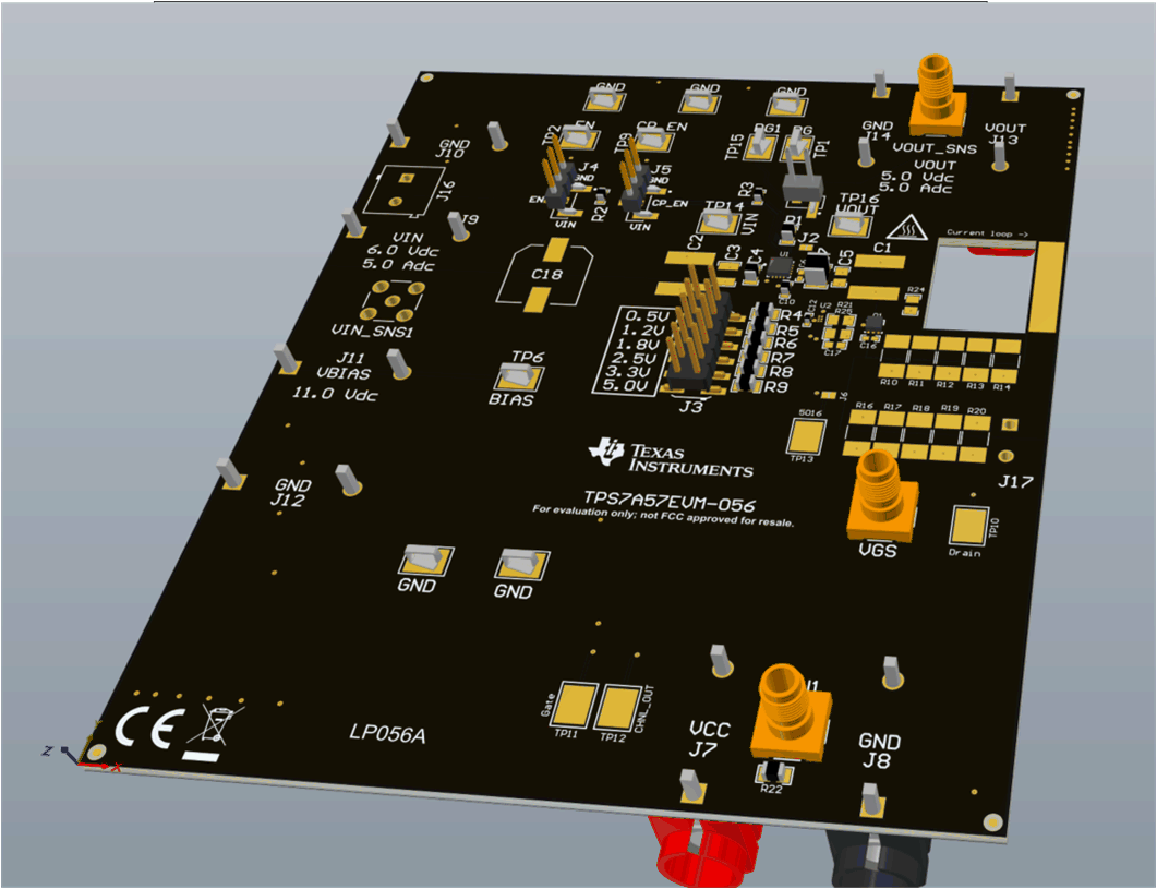 TPS7A57-Q1 TPS7A57EVM-056 三維視圖