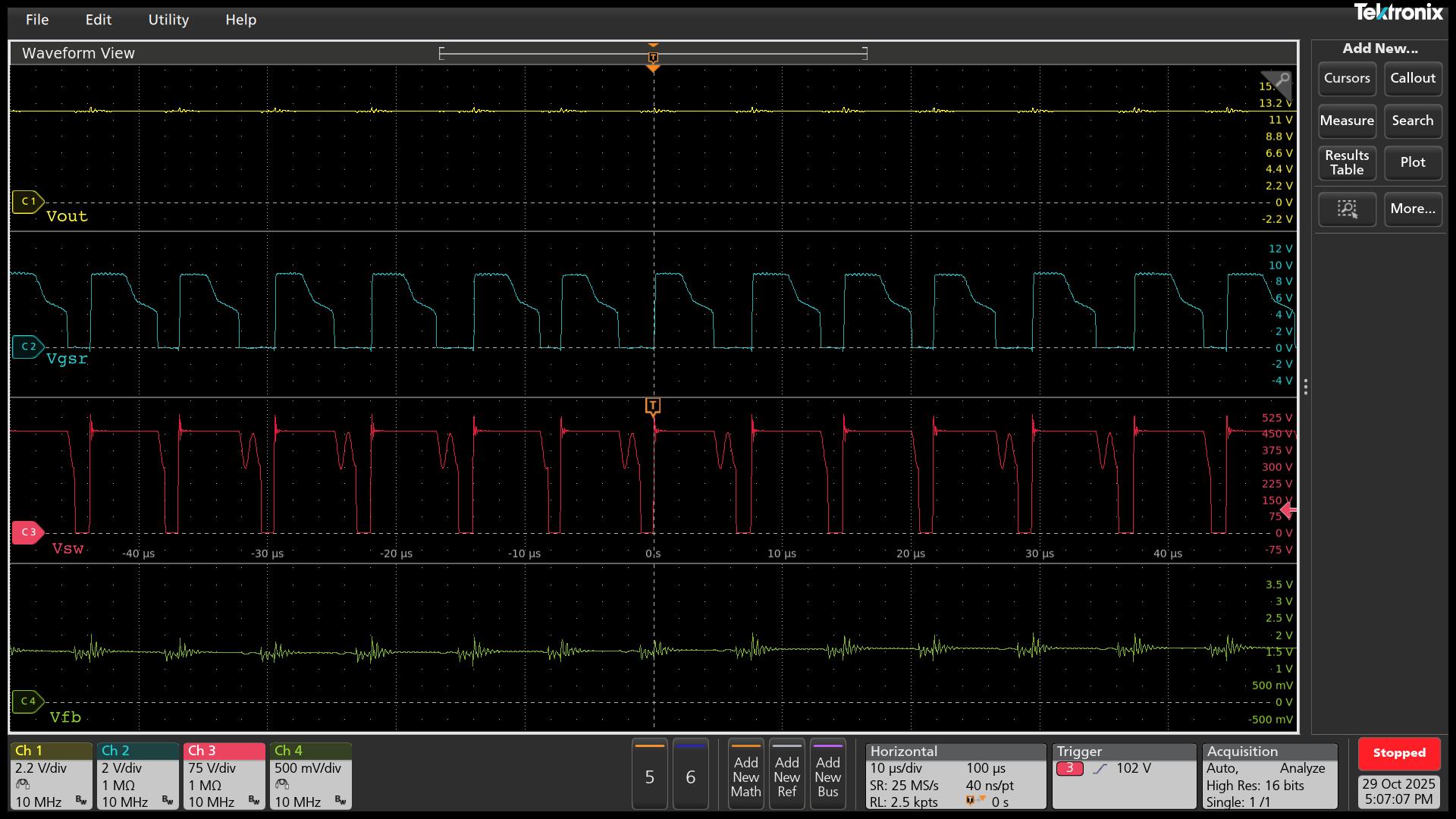 UCG28824EVM-124 Vin = 264Vac，Vout = 12V