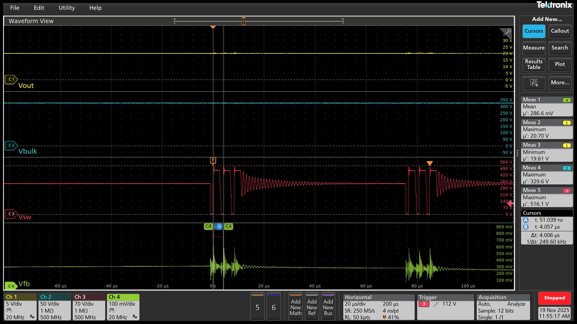 UCG28824EVM-124 230Vac/1W（250khz 突發(fā)頻率/Vfb – 0.29V）